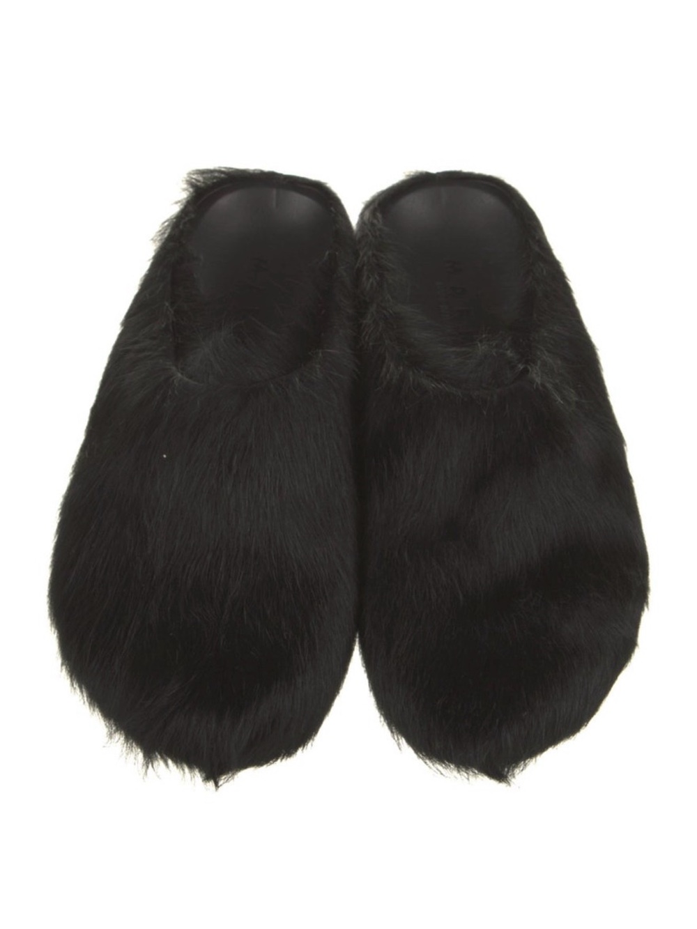 Marni Black Fur Slides